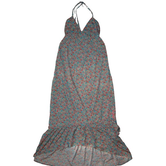 Billabong Long Flowing Flower Print Spaghetti Strap Summer Dress Women's Medium - Picture 2 of 10